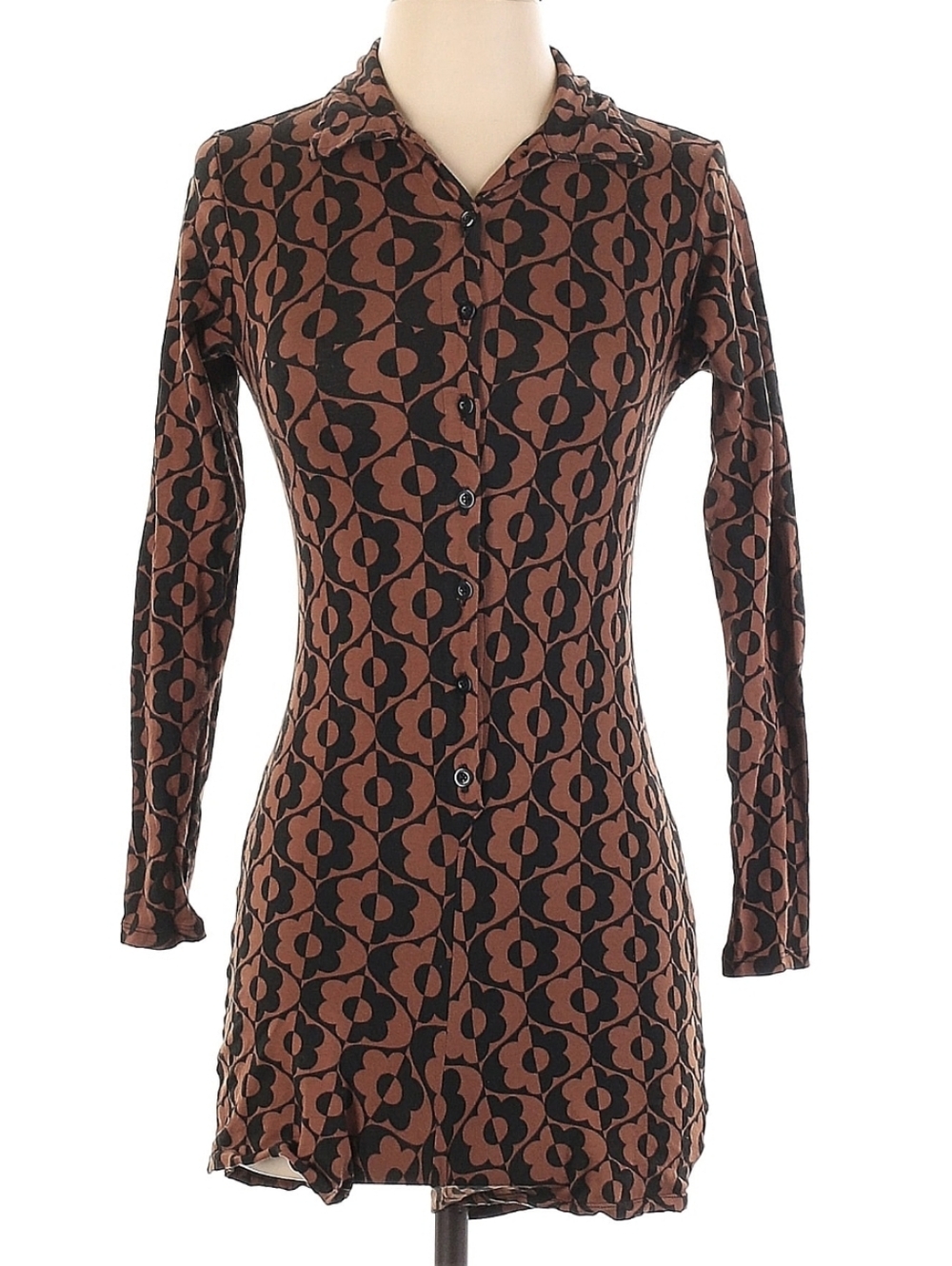 Motel Rocks Brown and Black Floral Button-Front Romper